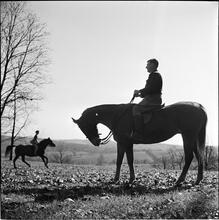 Arthur Godfrey [Godfrey on a horse.]