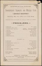 Shakespeare Dramatic and Musical Club. Monthly Reception