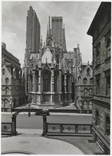 View looking west from mansion on east side of Madison Avenue, between 50th and 51st Streets.