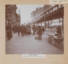 Christmas 6th Ave. [Sixth Avenue Looking South from Below 22nd Street.]