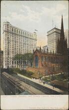 Trinity Building and Trinity Church, New York.