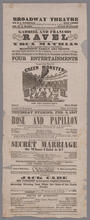 Thursday evening, February 5, 1857, will be performed for the first time in New York, an entirely new and elegant ballet, "Rose and Papillon", composed and produced by Mlle. Yrca Mathias