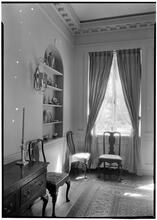Richard Bernhard [residence]. Dining room cupboard and window.