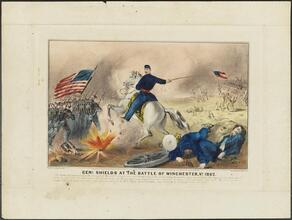 Genl. Shields at the Battle of Winchester, Va. 1862.