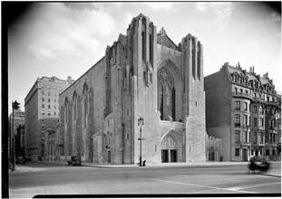 Church of the Heavenly Rest. General exterior from park entrance at road.