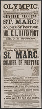 Tuesday evening, January 23, 1866, "St. Marc; or, The Soldier of Fortune"