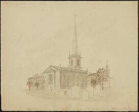 [Rear of the second Trinity Church structure.]