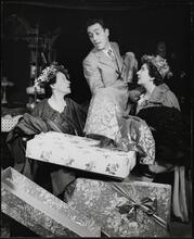 [Anne Revere as Anna Berniers, Jason Robards, Jr. as Julian Berniers and Maureen Stapleton as Carrie Berniers in "Toys in the Attic".]