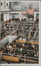 Immigrants at Ellis Island, New York.
