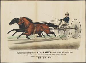 The Celebrated Trotting Stallion Ethan Allen in Double Harness, With Running Mate