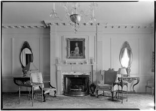 Charles S. MacVeigh [residence]. Living room to fireplace.