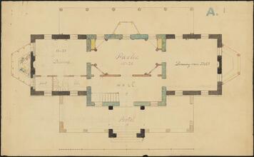 [Floor plan showing entrance, hallway, parlor and dining room.]