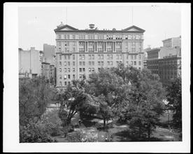 Washington Square. New York University building, view from Washington Square arch.