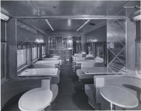 [Lounge in a Norfolk and Western Railway train.]