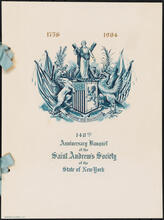 148th Anniversary Banquet of the Saint Andrew's Society of the State of New York