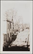 [Looking through the lane through Hood Wright Place west from Broadway.]