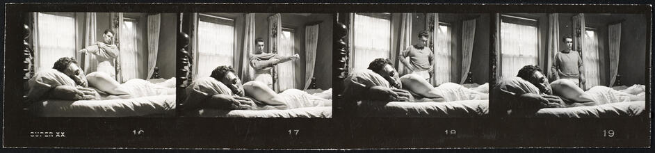 Walter Cartier, Prizefighter of Greenwich Village [Walter Cartier getting dressed as Vincent Cartier remains asleep.]