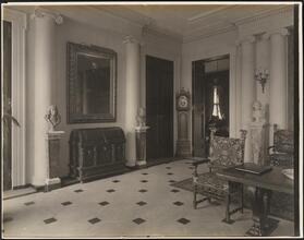 [Interior, room in residence or clubhouse.]