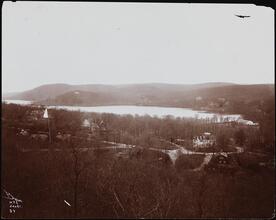 [The Wee Wah Lake, hills and other houses viewed from the C.B. Alexander, Esq. estate at Tuxedo Park, N.Y.]