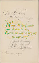 [Congratulations to Charles Nathaniel Vilas from Arthur D. Crane and William H. Webster.]
