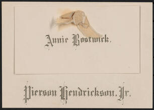 [Wedding of Annie Bostwick and Pierson Hendrickson, Jr.]