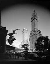 [Looking north from the Plaza Hotel toward The Sherry-Netherland and The Pierre.]