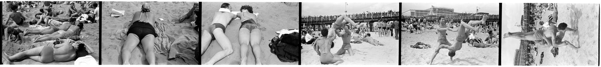 [Coney Island beach scenes.]