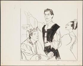 ["Hamlet" theater still.]
