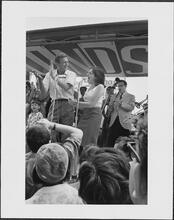 [John V. Lindsay on stage with Liza Minnelli.]