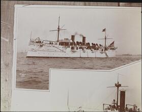 Ships, (Warships), American White Squadron, North River.