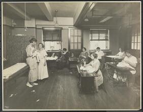 Association for the Blind, Girls in Sewing Class.