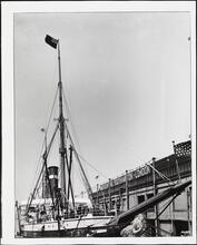 [The "Paris" in Dock, Masts and Rigging.]