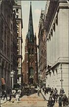 Wall Street Showing Trinity Church.
