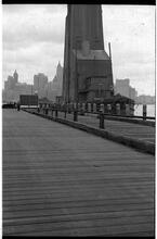 [Floating grain elevator docked on the Hudson River.]