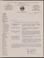 The New York Association for the Blind [Solicitation of support for the Lighthouse.]