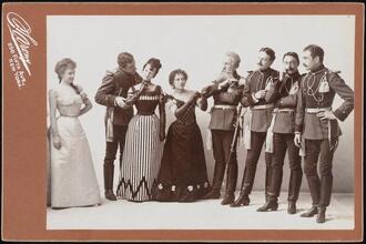 ["The Conquerors" theater still.]