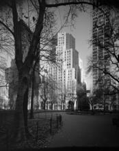 [Looking at the north building and clock tower of the Metropolitan Life Insurance Company from Madison Square Park.]