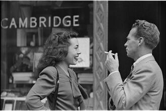 Street Conversations [Man and woman talking on the street.]