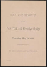 Opening Ceremonies of the New York and Brooklyn Bridge