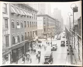 [East side of 6th Avenue looking south from 50th Street El station.]