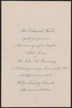 [Wedding of Adele Louise Faile and John A. Browning.]