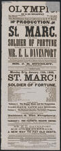 Monday evening, January 15, 1866, "St. Marc; or, The Soldier of Fortune"