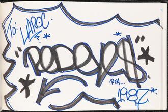"Redeye$" RFA [Page inside LA 2's black book.]