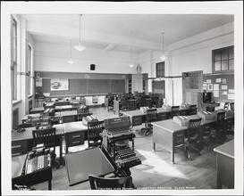 [Aquinas High School, Secretary Practice Classroom.]
