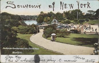 Bethesda Fountain and Lake, Central Park, New York.