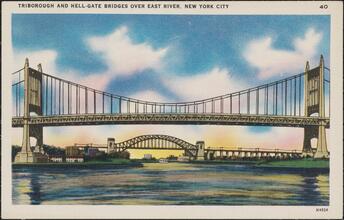 Triborough and Hell-Gate Bridges Over East River, New York City