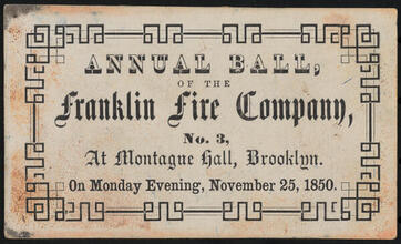 Annual Ball of the Franklin Fire Company, No. 3