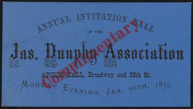 Annual Invitation Ball of the Jas. Dunphy Association