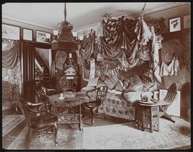 Portrait, Lillian Russell at Home, Interiors of Residence.