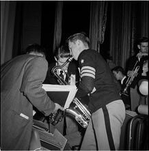 Swing Band Contest Sponsored by LOOK [Band preparing on stage.]